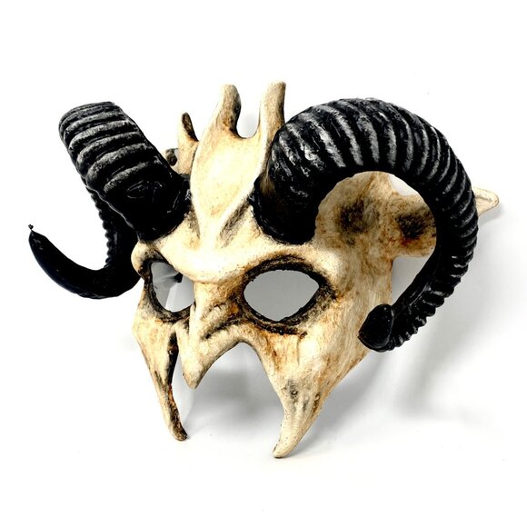 Krampus Ram Goat Demon with Horns Devil Halloween Masquerade Masks Party Mask - Picture 4 of 5